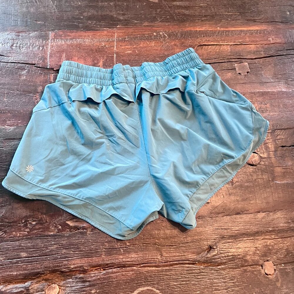 Athleta~Women~Mesh Racer Shorts~Aqua~Medium - Picture 3 of 7